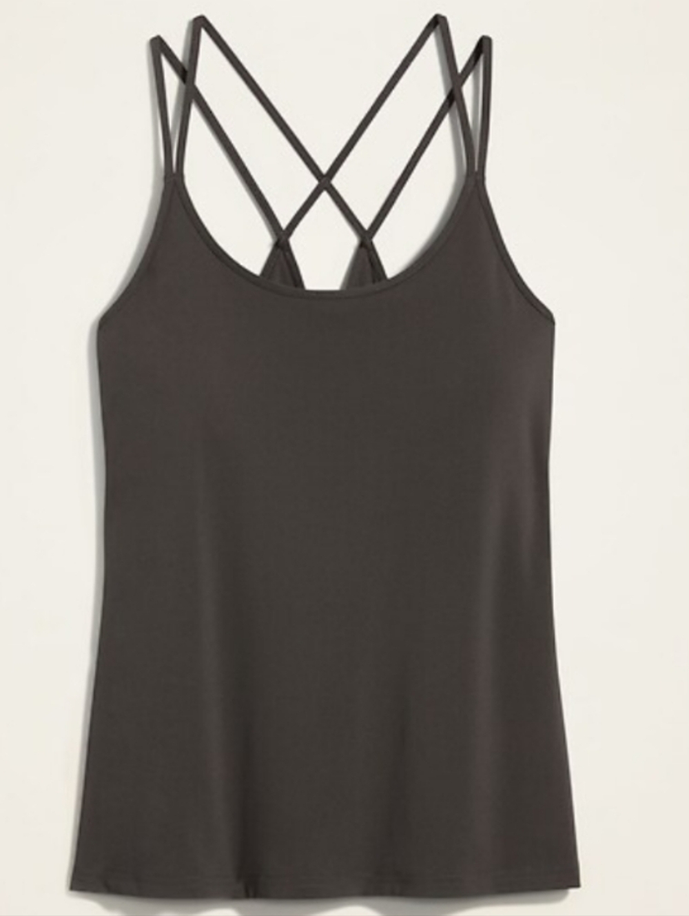 Old Navy Women's Black Strappy Padded Self Bra Tank Top Compression Layering L